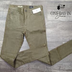 AG Adriano Goldschmied Farrah Faux Leather High Rise Skinny Jeans Size 27 (4)